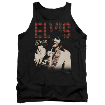 Black men's tank with Elvis Presley Viva Star graphic