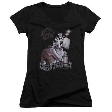 Elvis Presley Violet Vegas - Juniors V-Neck T-Shirt Juniors V-Neck T-Shirt Elvis Presley   
