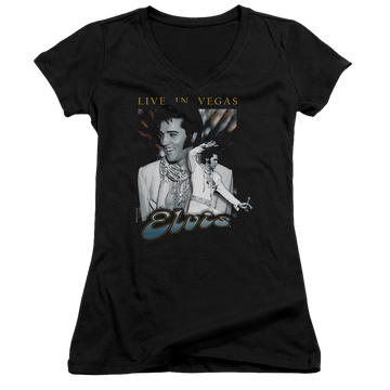 Elvis Presley Live In Vegas - Juniors V-Neck T-Shirt Juniors V-Neck T-Shirt Elvis Presley   