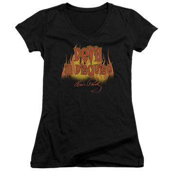 Elvis Presley Devil In Disguise - Juniors V-Neck T-Shirt Juniors V-Neck T-Shirt Elvis Presley   