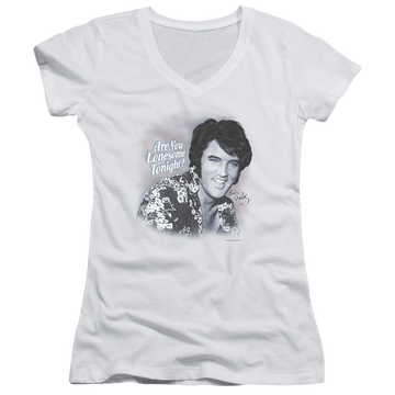 Elvis Presley Lonesome Tonight - Juniors V-Neck T-Shirt Juniors V-Neck T-Shirt Elvis Presley   