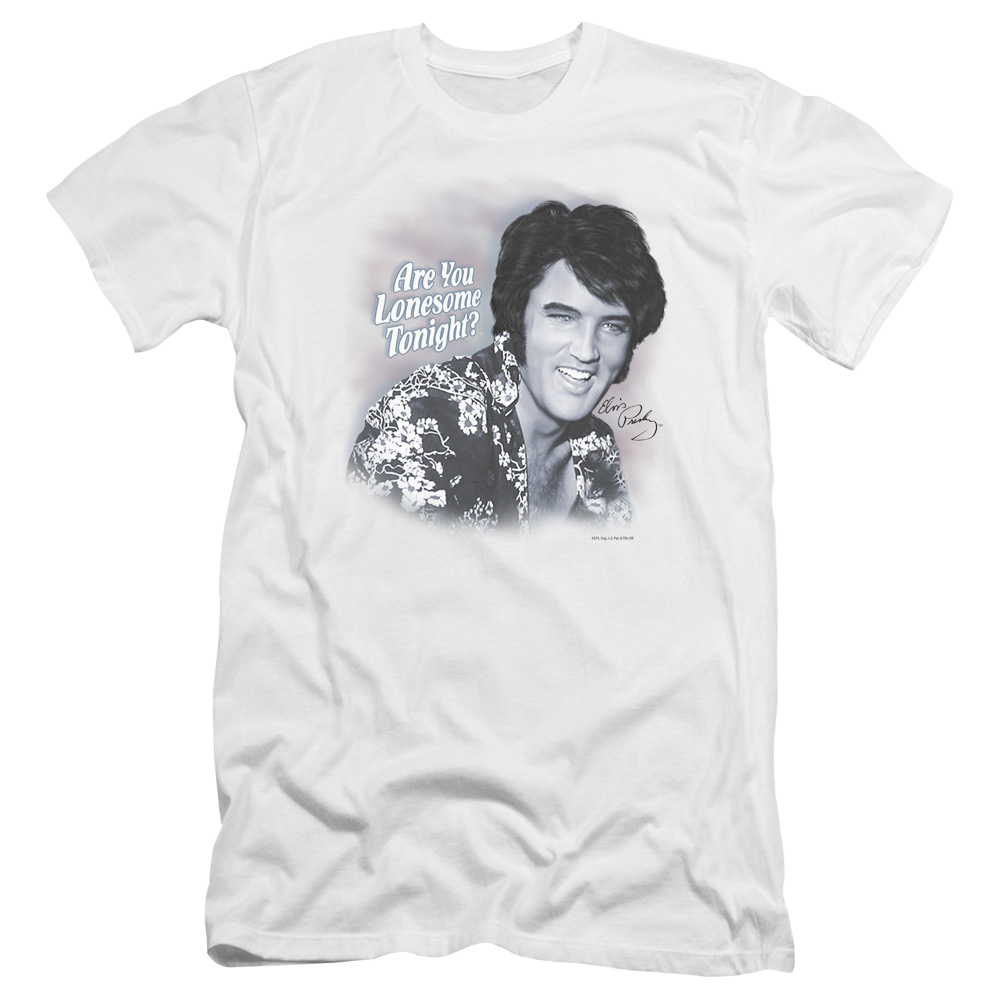 Elvis Lonesome Tonight Premium Adult Slim Fit T-Shirt Men's Premium Slim Fit T-Shirt Elvis Presley   