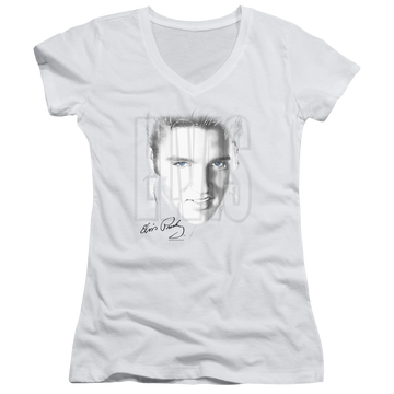 Elvis Presley Blue Eyes - Juniors V-Neck T-Shirt Juniors V-Neck T-Shirt Elvis Presley   