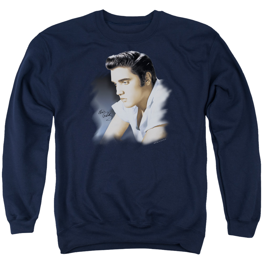 Elvis Presley Blue Profile - Men's Crewneck Sweatshirt Men's Crewneck Sweatshirt Elvis Presley   