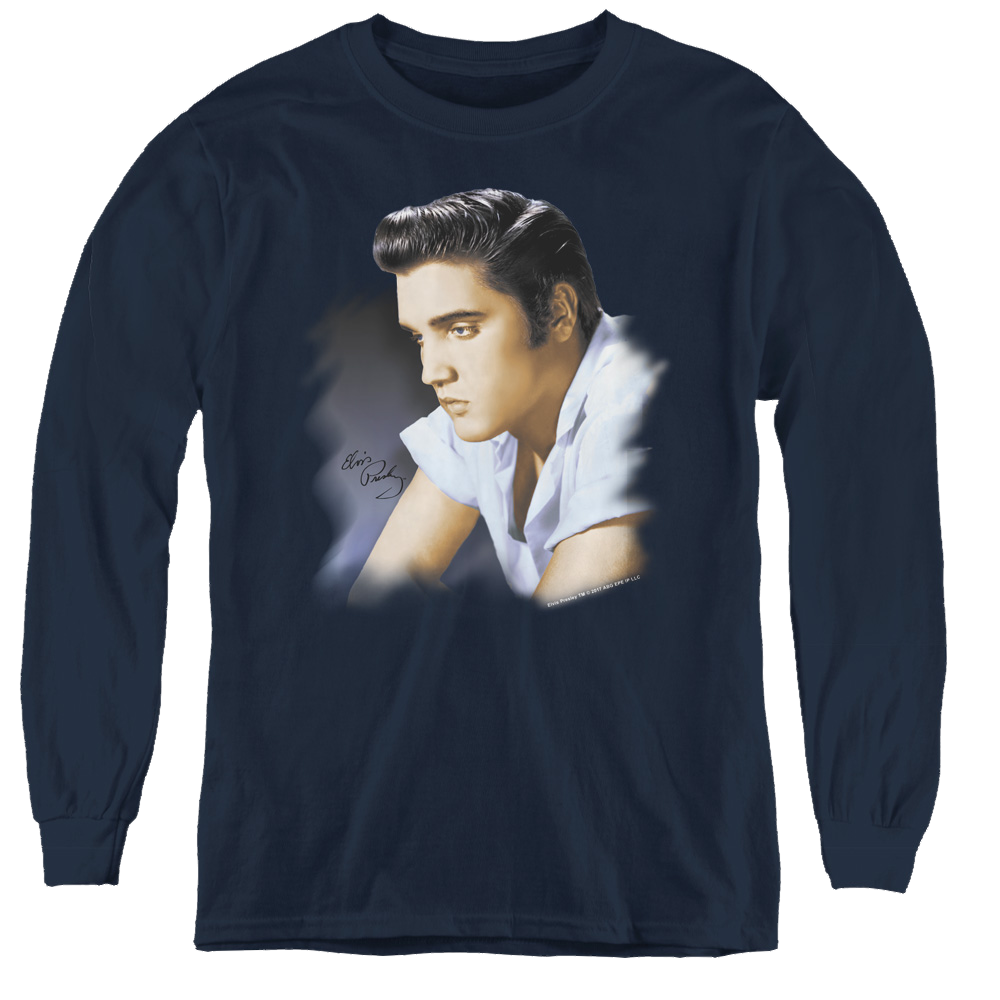 Elvis Presley Blue Profile - Youth Long Sleeve T-Shirt Youth Long Sleeve T-Shirt Elvis Presley   