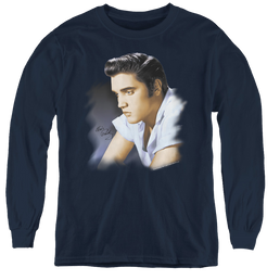 Elvis Presley Blue Profile - Youth Long Sleeve T-Shirt Youth Long Sleeve T-Shirt Elvis Presley   