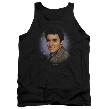 Black men's tank with Elvis Presley Starlite graphic
