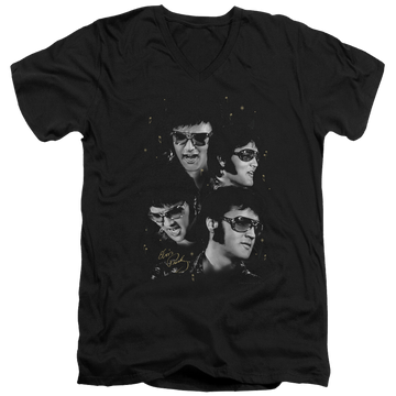 Elvis Presley Faces - Men's V-Neck T-Shirt Men's V-Neck T-Shirt Elvis Presley   