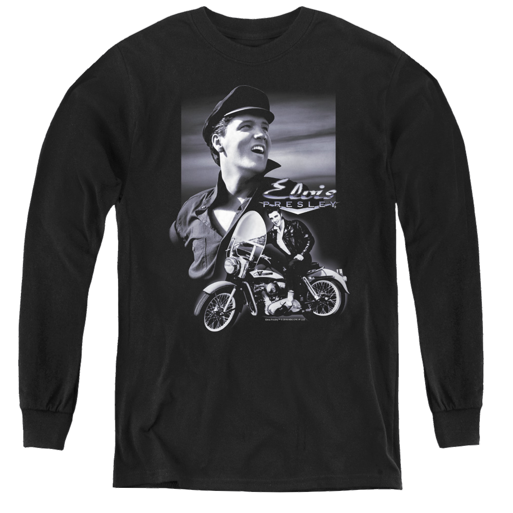 Elvis Presley Motorcycle - Youth Long Sleeve T-Shirt Youth Long Sleeve T-Shirt Elvis Presley   