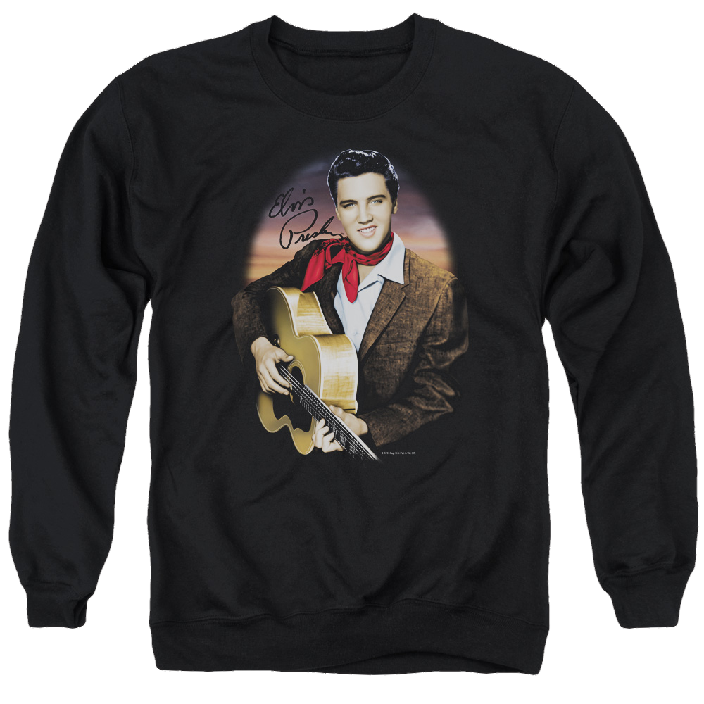 Elvis Presley Red Scarf #2 - Men's Crewneck Sweatshirt Men's Crewneck Sweatshirt Elvis Presley   