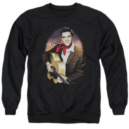 Elvis Presley Red Scarf #2 - Men's Crewneck Sweatshirt Men's Crewneck Sweatshirt Elvis Presley   