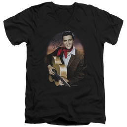 Elvis Presley Red Scarf #2 - Men's V-Neck T-Shirt Men's V-Neck T-Shirt Elvis Presley   
