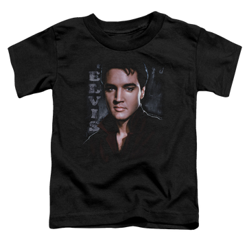 Black toddler t-shirt with Elvis Presley Tough graphic
