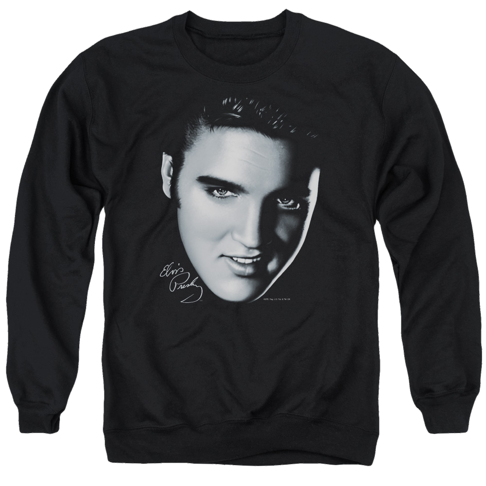 Elvis Presley Big Face - Men's Crewneck Sweatshirt Men's Crewneck Sweatshirt Elvis Presley   