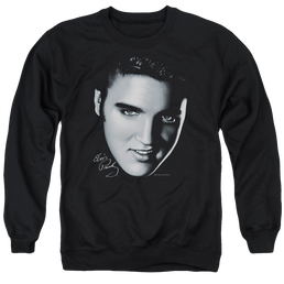 Elvis Presley Big Face - Men's Crewneck Sweatshirt Men's Crewneck Sweatshirt Elvis Presley   