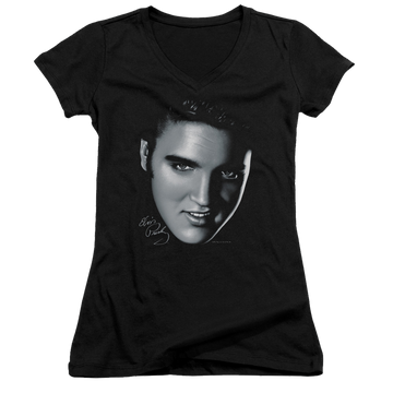Elvis Presley Big Face - Juniors V-Neck T-Shirt Juniors V-Neck T-Shirt Elvis Presley   