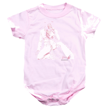 Pink baby bodysuit with Elvis Presley Please Love Me graphic
