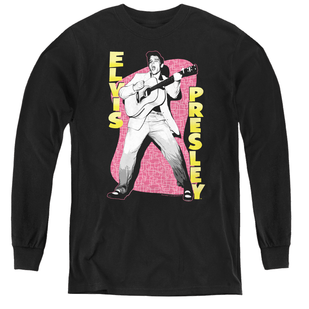 Elvis Presley Pink Rock - Youth Long Sleeve T-Shirt Youth Long Sleeve T-Shirt Elvis Presley   