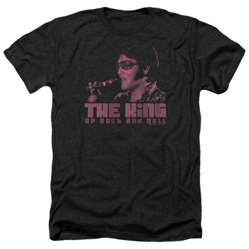 Charcoal men's heather t-shirt with Elvis Presley The King graphic