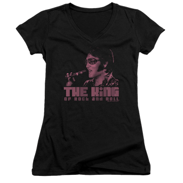 Elvis Presley The King - Juniors V-Neck T-Shirt Juniors V-Neck T-Shirt Elvis Presley   