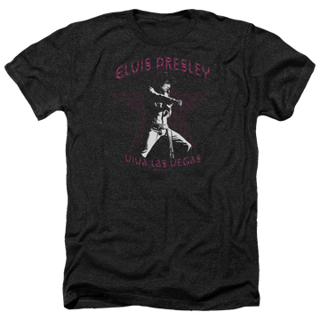 Charcoal men's heather t-shirt with Elvis Presley Viva Las Vegas Star graphic