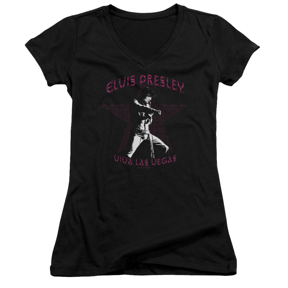 Elvis Presley Viva Las Vegas Star - Juniors V-Neck T-Shirt Juniors V-Neck T-Shirt Elvis Presley   