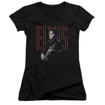 Elvis Presley Red Guitarman - Juniors V-Neck T-Shirt Juniors V-Neck T-Shirt Elvis Presley   
