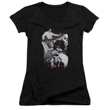 Elvis Presley International Hotel - Juniors V-Neck T-Shirt Juniors V-Neck T-Shirt Elvis Presley   