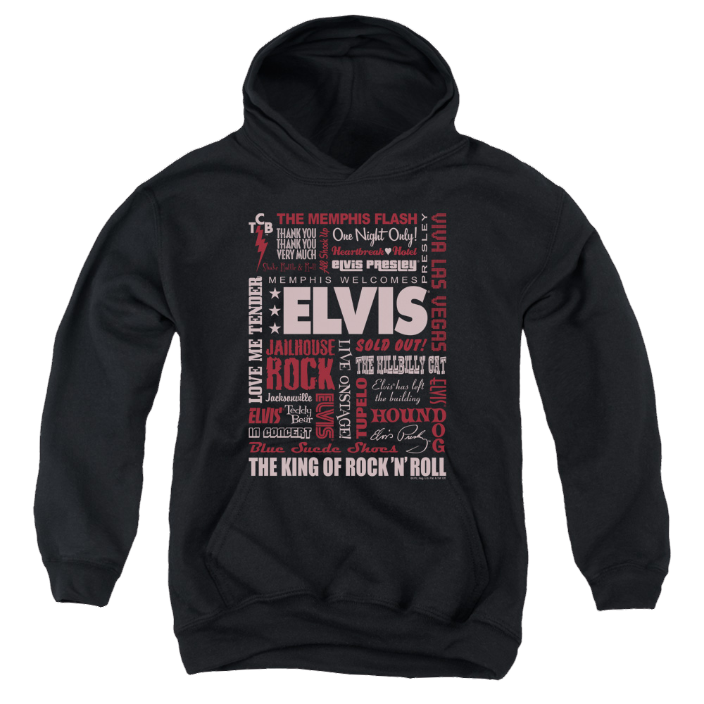 Elvis Presley Whole Lotta Type - Youth Hoodie (Ages 8-12) Youth Hoodie (Ages 8-12) Elvis Presley   