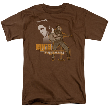Coffee men's regular fit t-shirt with Elvis Presley The Hillbilly Cat graphic