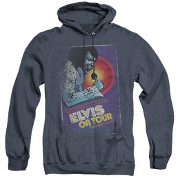 Elvis Presley On Tour Poster - Heather Pullover Hoodie Heather Pullover Hoodie Elvis Presley   