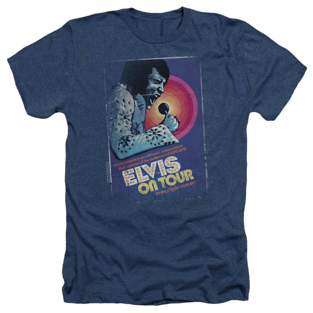 Elvis Presley On Tour Poster - Men's Heather T-Shirt Men's Heather T-Shirt Elvis Presley   