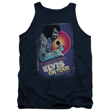 Navy men's tank with Elvis Presley On Tour Poster graphic