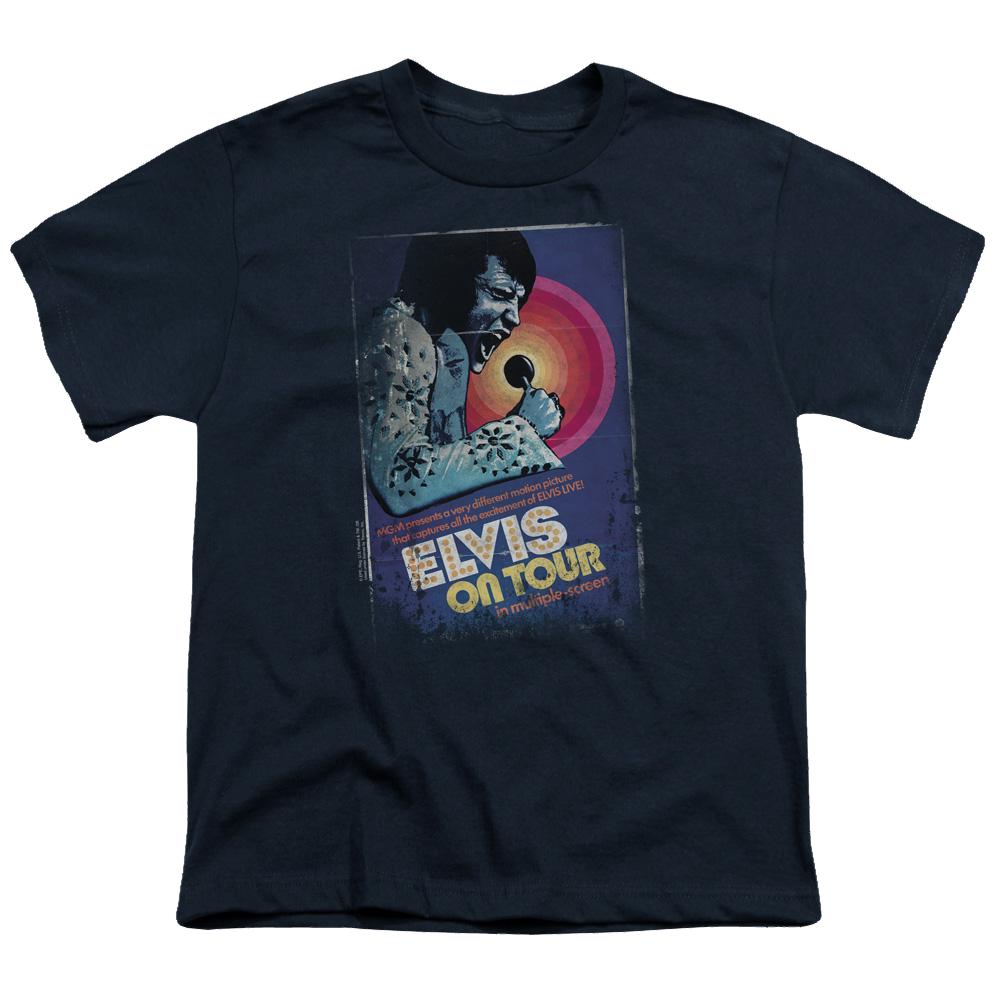 Elvis Presley On Tour Poster - Youth T-Shirt (Ages 8-12) Youth T-Shirt (Ages 8-12) Elvis Presley   