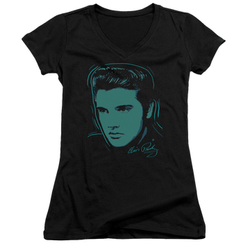 Elvis Presley Young Dots - Juniors V-Neck T-Shirt Juniors V-Neck T-Shirt Elvis Presley   