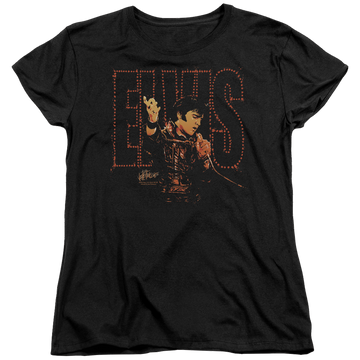 Black women's t-shirt with Elvis Presley Take My Hand graphic