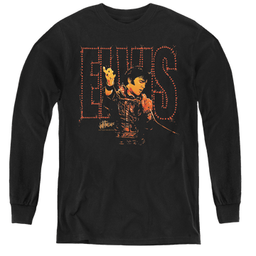 Black youth long sleeve t-shirt with Elvis Presley Take My Hand graphic