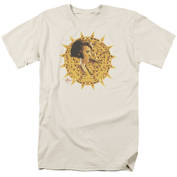 Cream men's regular fit t-shirt with Elvis Presley Sundial graphic