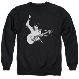 Elvis Presley Black And White Guitarman - Men's Crewneck Sweatshirt Men's Crewneck Sweatshirt Elvis Presley   