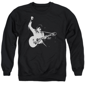 Elvis Presley Black And White Guitarman - Men's Crewneck Sweatshirt Men's Crewneck Sweatshirt Elvis Presley   