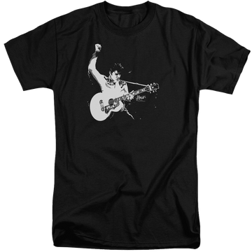 Elvis Presley Black And White Guitarman - Men's Tall Fit T-Shirt Men's Tall Fit T-Shirt Elvis Presley   