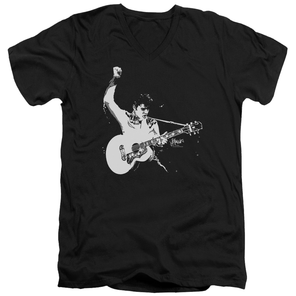 Elvis Presley Black And White Guitarman - Men's V-Neck T-Shirt Men's V-Neck T-Shirt Elvis Presley   