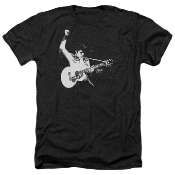 Elvis Presley Black And White Guitarman - Men's Heather T-Shirt Men's Heather T-Shirt Elvis Presley   