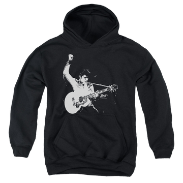Elvis Presley Black And White Guitarman - Youth Hoodie (Ages 8-12) Youth Hoodie (Ages 8-12) Elvis Presley   