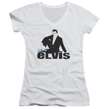 Elvis Presley Blue Suede - Juniors V-Neck T-Shirt Juniors V-Neck T-Shirt Elvis Presley   