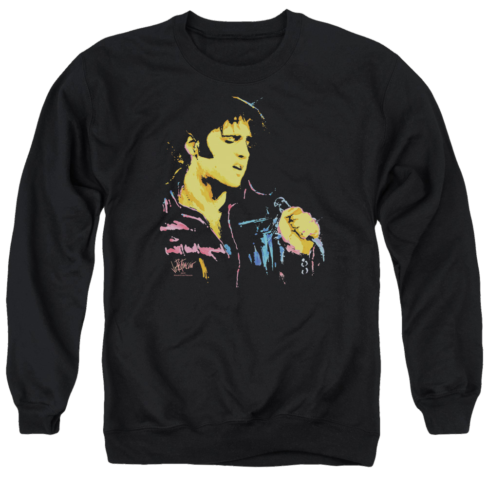 Elvis Presley Neon Elvis - Men's Crewneck Sweatshirt Men's Crewneck Sweatshirt Elvis Presley   