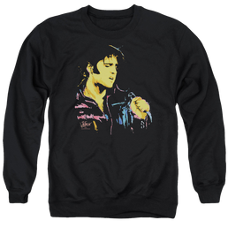 Elvis Presley Neon Elvis - Men's Crewneck Sweatshirt Men's Crewneck Sweatshirt Elvis Presley   
