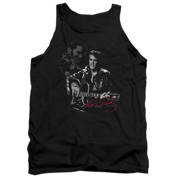 Black men's tank with Elvis Presley Show Stopper graphic