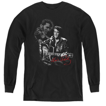 Black youth long sleeve t-shirt with Elvis Presley Show Stopper graphic