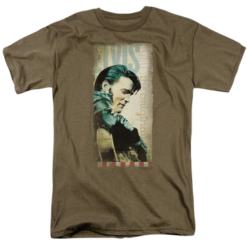 Safari green men's regular fit t-shirt with Elvis Presley The Original graphic